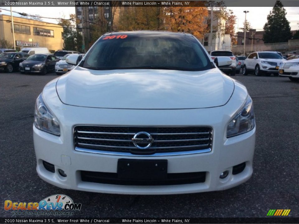 2010 Nissan Maxima 3.5 S Winter Frost White / Charcoal Photo #2
