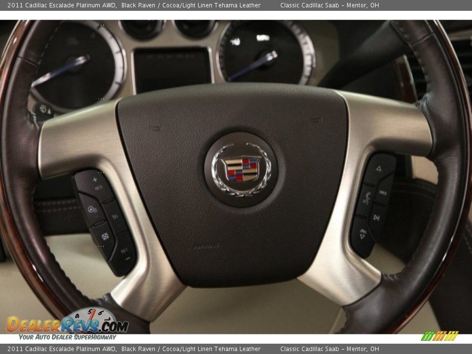2011 Cadillac Escalade Platinum AWD Black Raven / Cocoa/Light Linen Tehama Leather Photo #9
