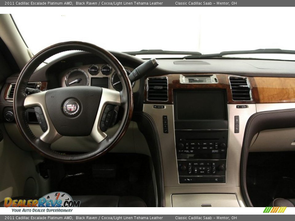2011 Cadillac Escalade Platinum AWD Black Raven / Cocoa/Light Linen Tehama Leather Photo #29