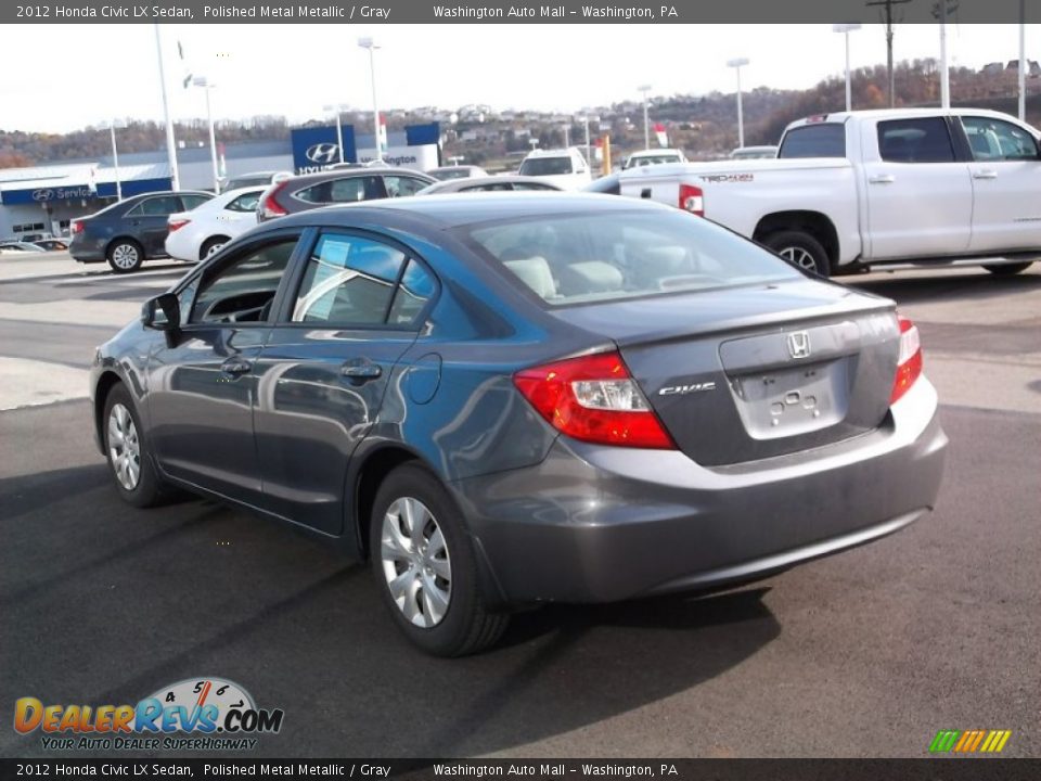 2012 Honda Civic LX Sedan Polished Metal Metallic / Gray Photo #6