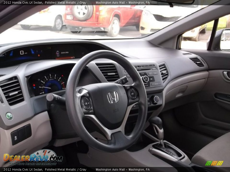 2012 Honda Civic LX Sedan Polished Metal Metallic / Gray Photo #10