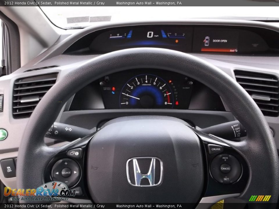 2012 Honda Civic LX Sedan Polished Metal Metallic / Gray Photo #15