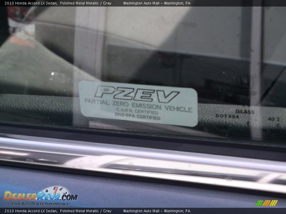 2010 Honda Accord LX Sedan Polished Metal Metallic / Gray Photo #9