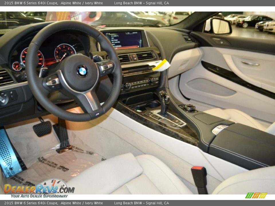 Ivory White Interior - 2015 BMW 6 Series 640i Coupe Photo #5