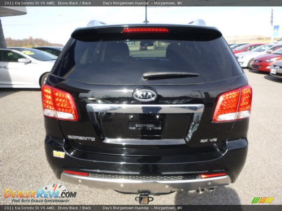 2011 Kia Sorento SX V6 AWD Ebony Black / Black Photo #4