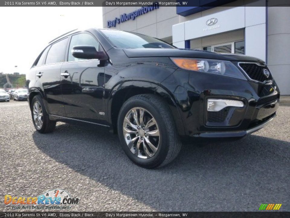 2011 Kia Sorento SX V6 AWD Ebony Black / Black Photo #12