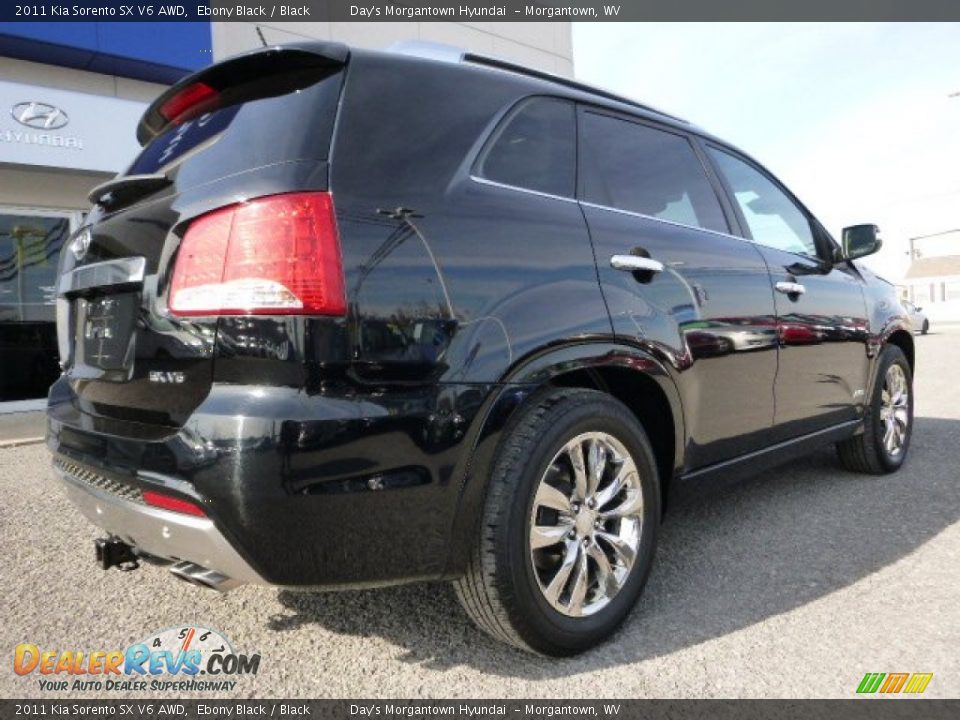 2011 Kia Sorento SX V6 AWD Ebony Black / Black Photo #13