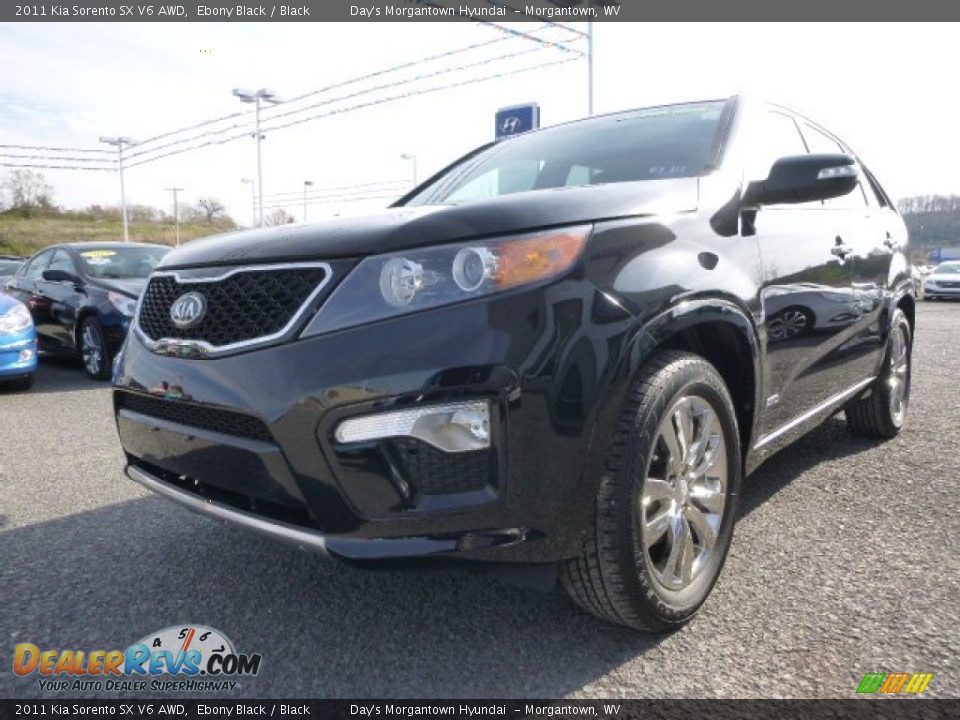 2011 Kia Sorento SX V6 AWD Ebony Black / Black Photo #15
