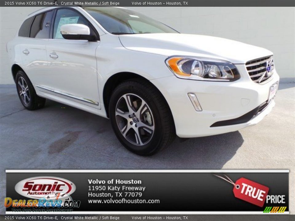 2015 Volvo XC60 T6 Drive-E Crystal White Metallic / Soft Beige Photo #1