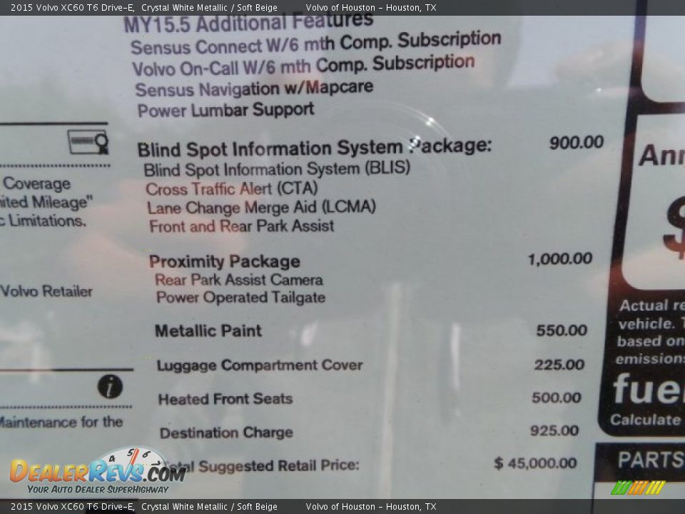 2015 Volvo XC60 T6 Drive-E Crystal White Metallic / Soft Beige Photo #32