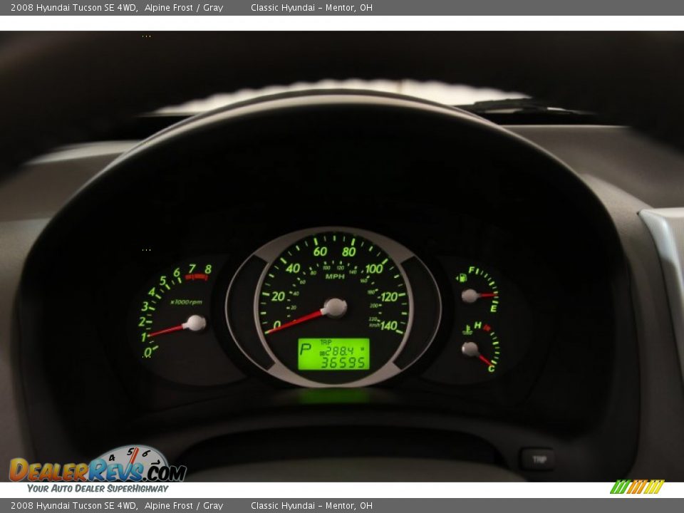 2008 Hyundai Tucson SE 4WD Alpine Frost / Gray Photo #7