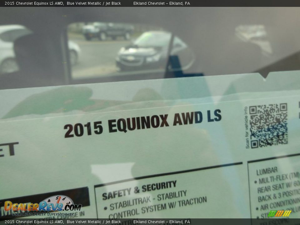 2015 Chevrolet Equinox LS AWD Blue Velvet Metallic / Jet Black Photo #19