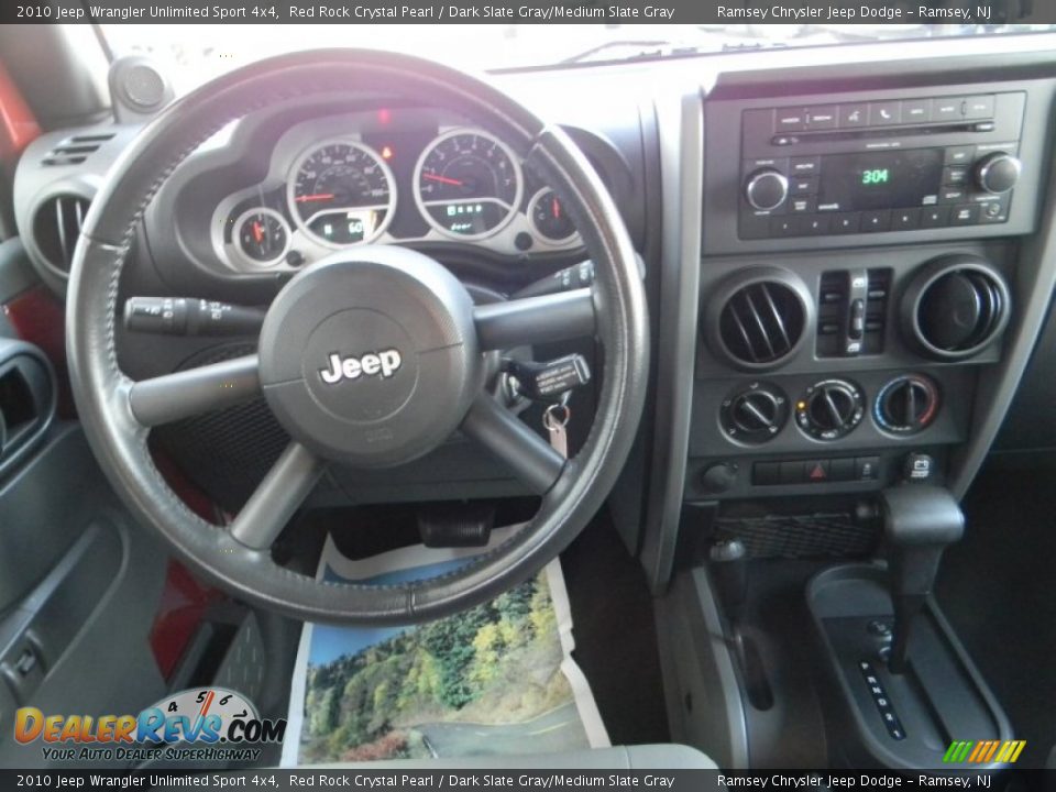 2010 Jeep Wrangler Unlimited Sport 4x4 Red Rock Crystal Pearl / Dark Slate Gray/Medium Slate Gray Photo #12