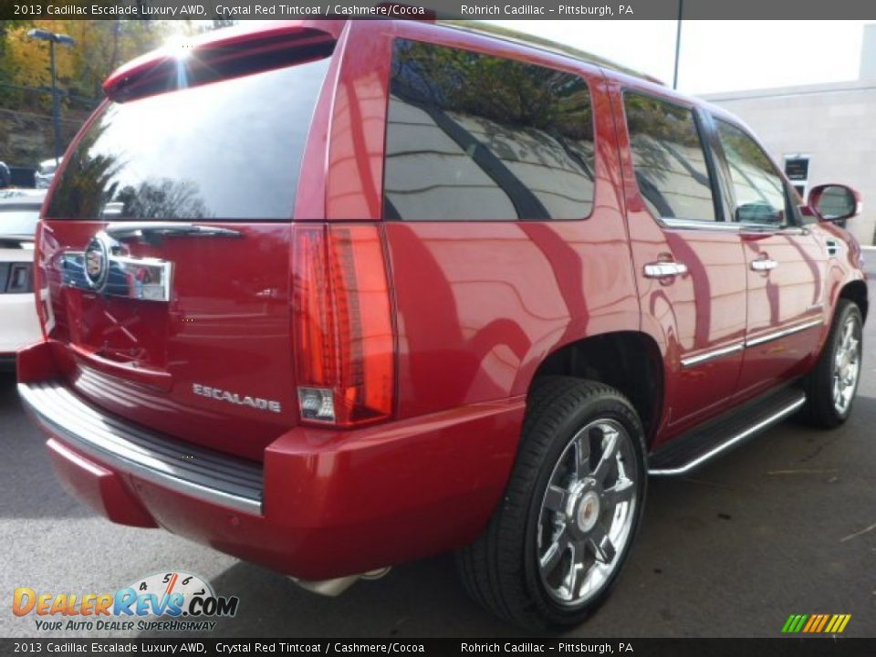 2013 Cadillac Escalade Luxury AWD Crystal Red Tintcoat / Cashmere/Cocoa Photo #13