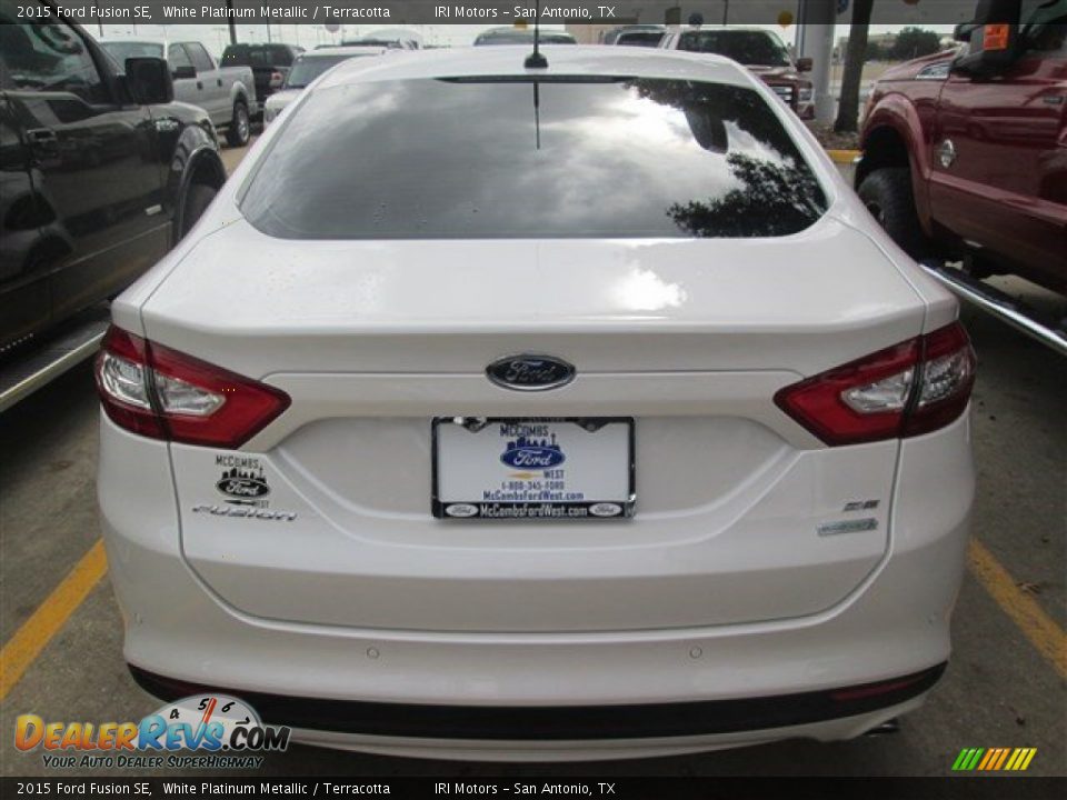 2015 Ford Fusion SE White Platinum Metallic / Terracotta Photo #8