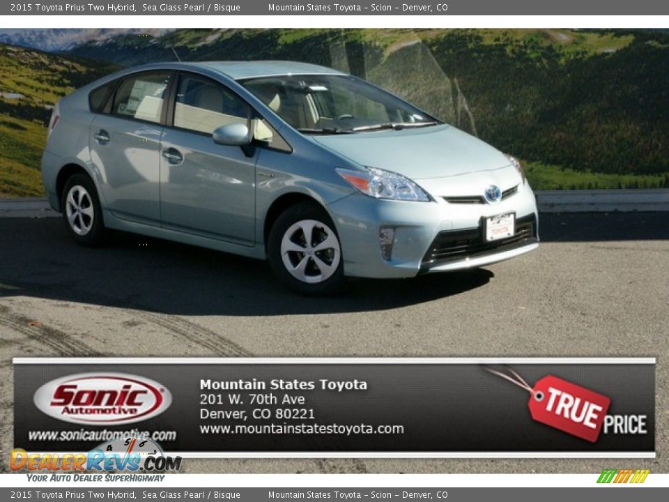 2015 Toyota Prius Two Hybrid Sea Glass Pearl / Bisque Photo #1