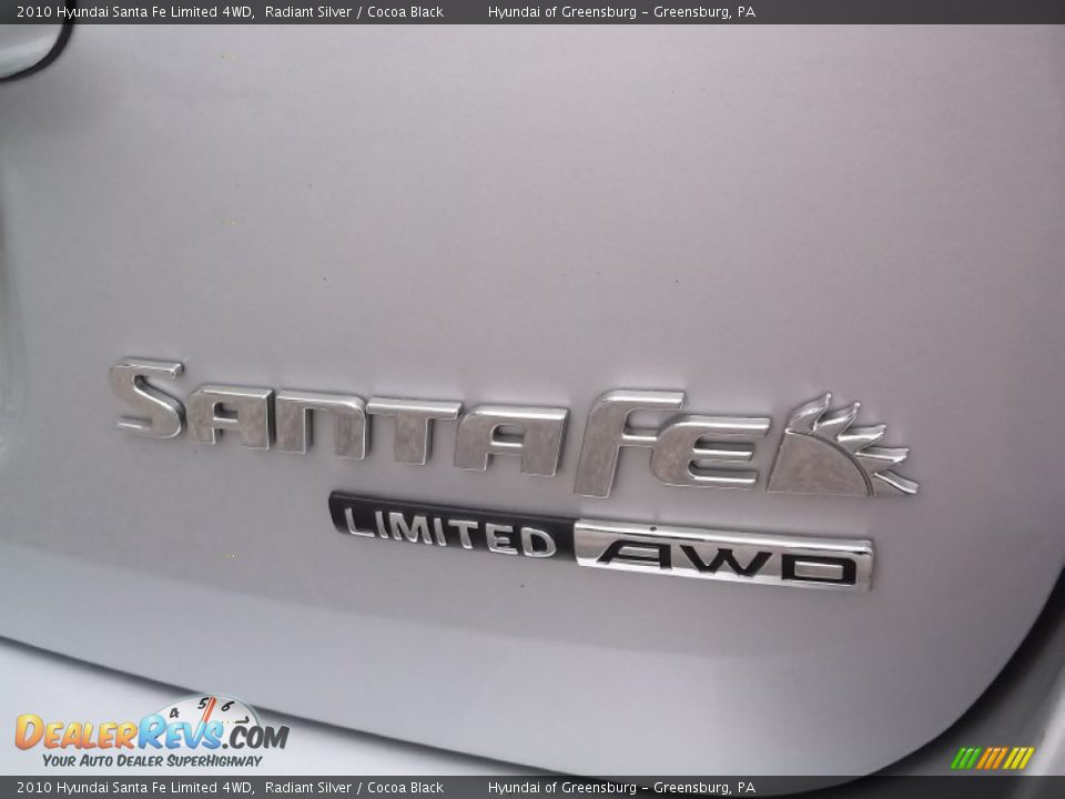 2010 Hyundai Santa Fe Limited 4WD Radiant Silver / Cocoa Black Photo #10