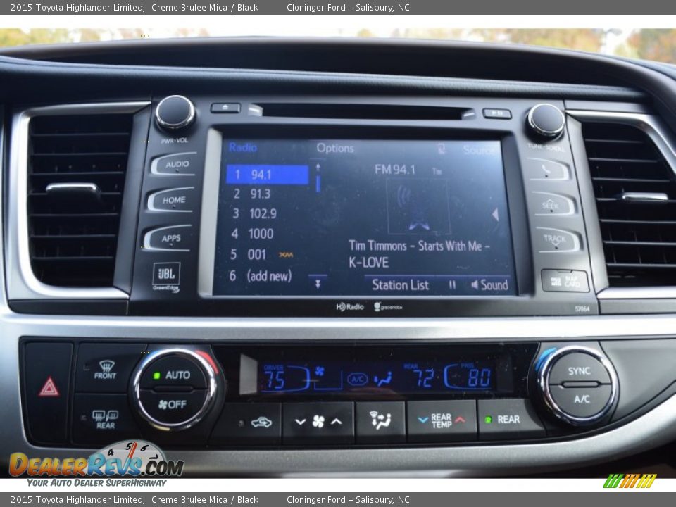 Controls of 2015 Toyota Highlander Limited Photo #15