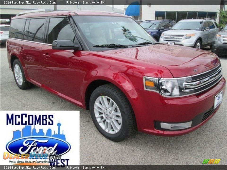 2014 Ford Flex SEL Ruby Red / Dune Photo #1