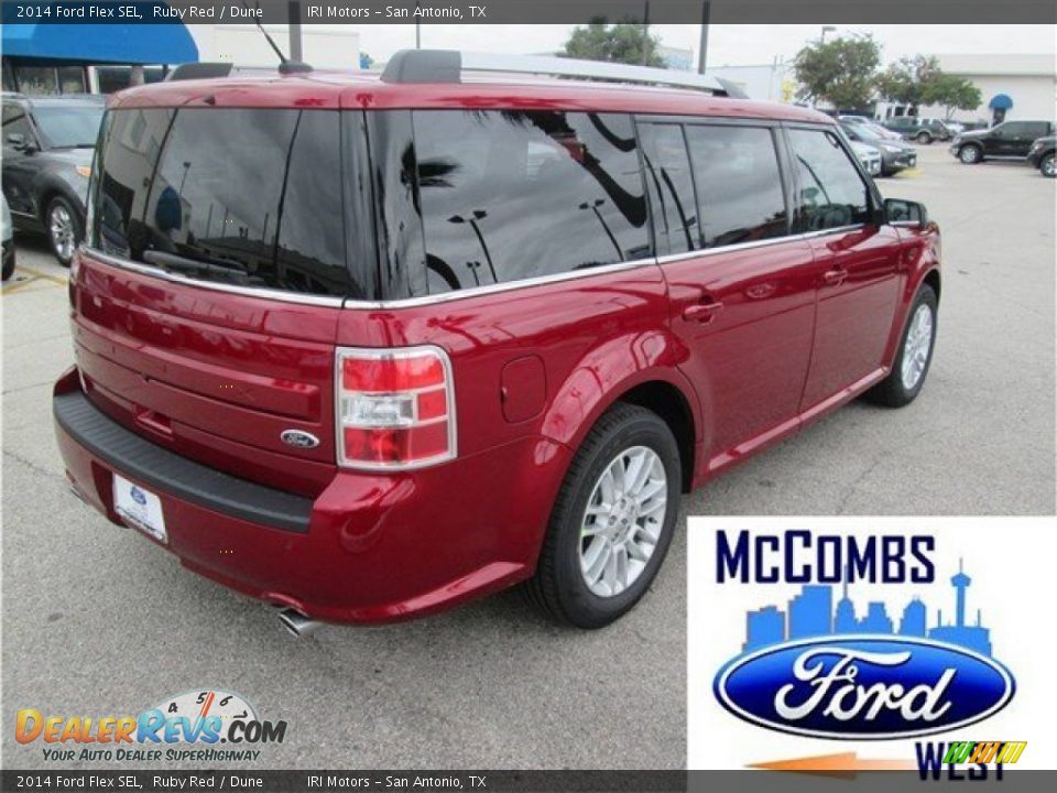 2014 Ford Flex SEL Ruby Red / Dune Photo #2