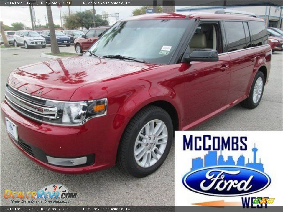 2014 Ford Flex SEL Ruby Red / Dune Photo #4