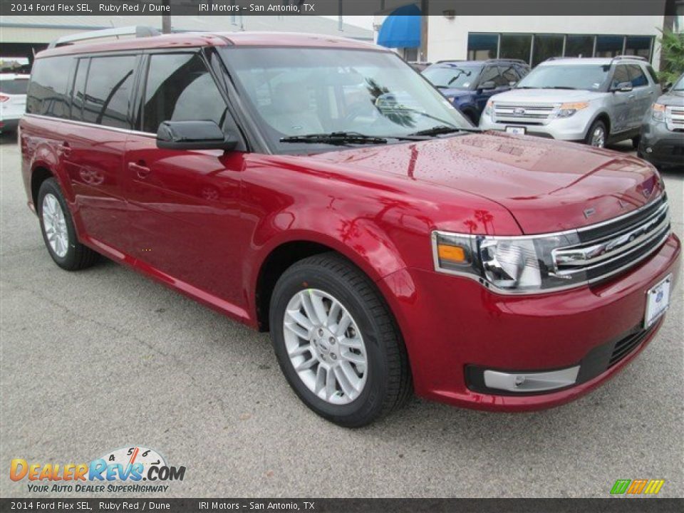 2014 Ford Flex SEL Ruby Red / Dune Photo #5