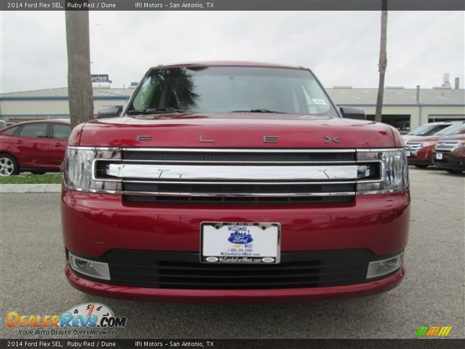 2014 Ford Flex SEL Ruby Red / Dune Photo #6