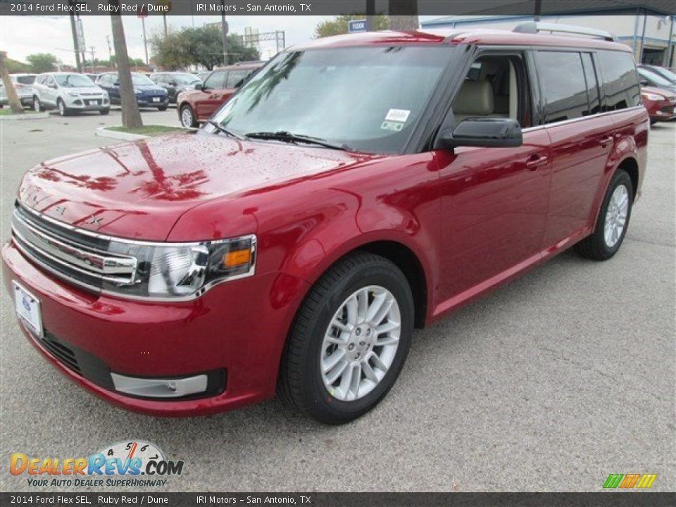 2014 Ford Flex SEL Ruby Red / Dune Photo #13