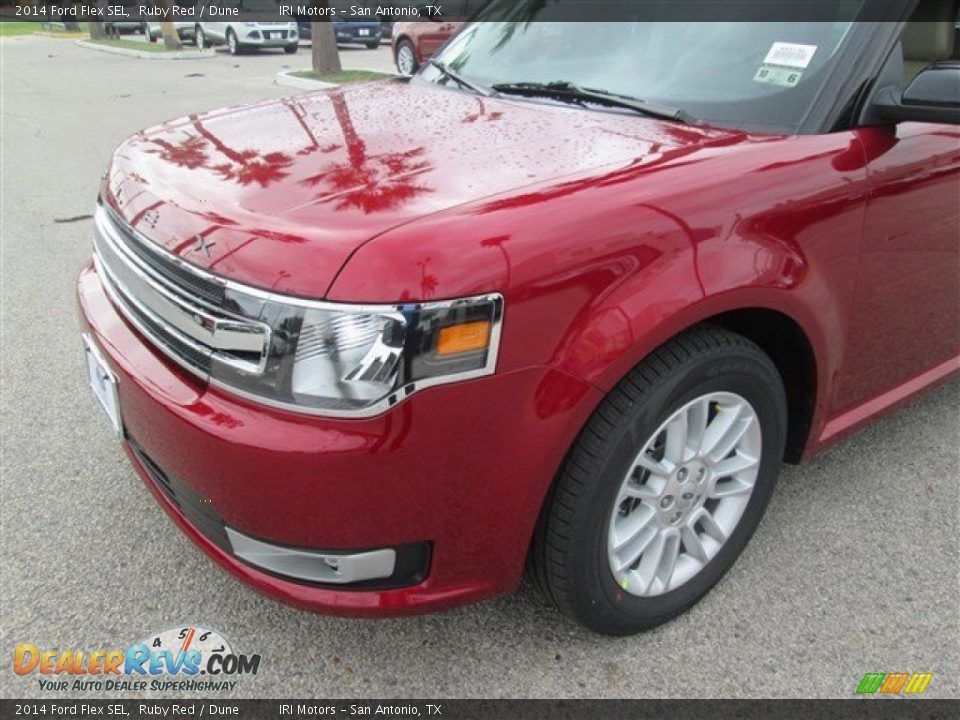 2014 Ford Flex SEL Ruby Red / Dune Photo #14