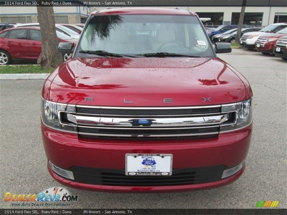 2014 Ford Flex SEL Ruby Red / Dune Photo #17