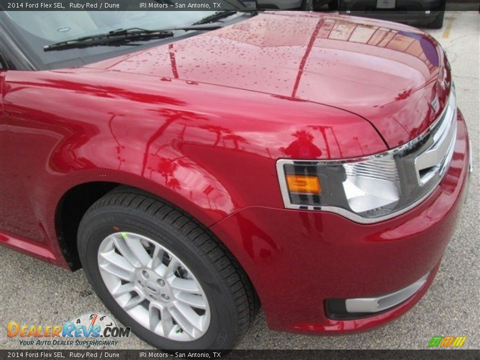2014 Ford Flex SEL Ruby Red / Dune Photo #18
