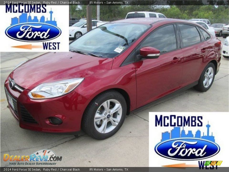 2014 Ford Focus SE Sedan Ruby Red / Charcoal Black Photo #3