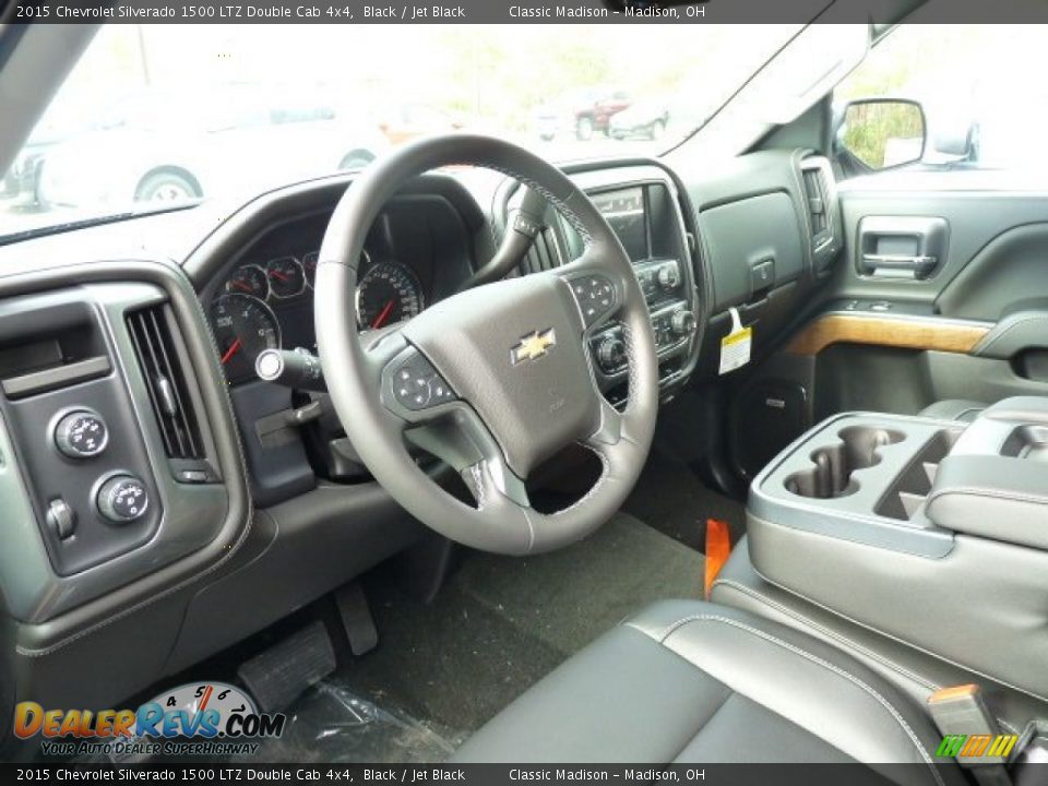 2015 Chevrolet Silverado 1500 LTZ Double Cab 4x4 Black / Jet Black Photo #3