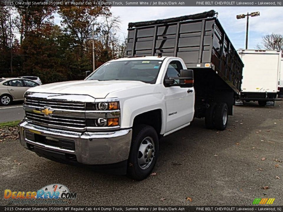 2015 Chevrolet Silverado 3500HD WT Regular Cab 4x4 Dump Truck Summit White / Jet Black/Dark Ash Photo #1