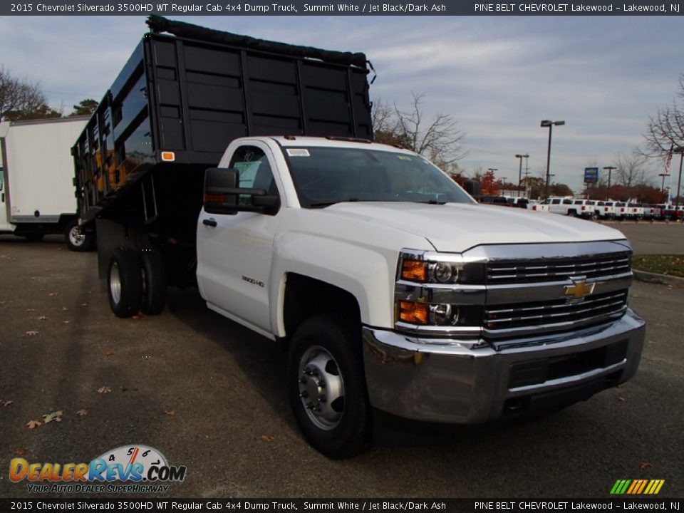 2015 Chevrolet Silverado 3500HD WT Regular Cab 4x4 Dump Truck Summit White / Jet Black/Dark Ash Photo #3