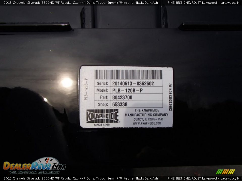 2015 Chevrolet Silverado 3500HD WT Regular Cab 4x4 Dump Truck Summit White / Jet Black/Dark Ash Photo #20