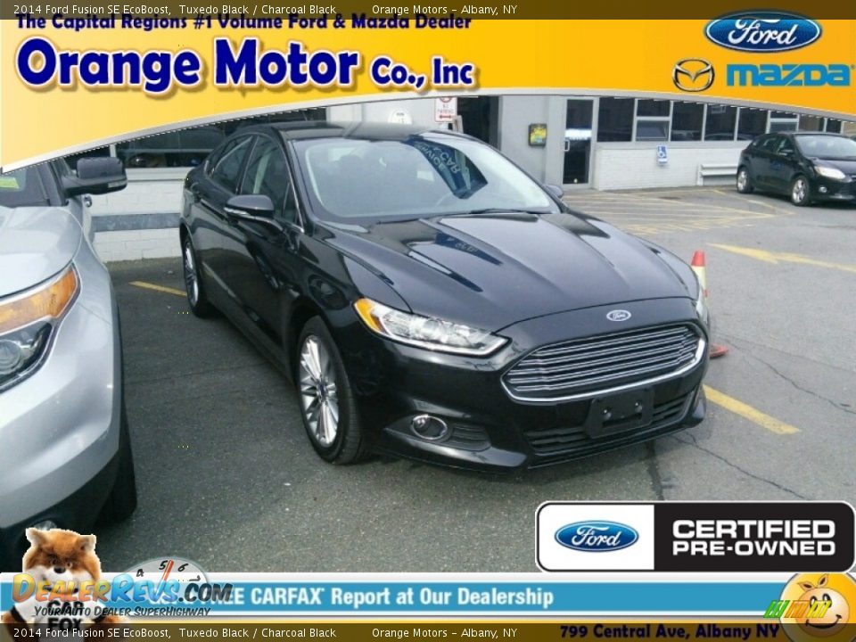 2014 Ford Fusion SE EcoBoost Tuxedo Black / Charcoal Black Photo #1