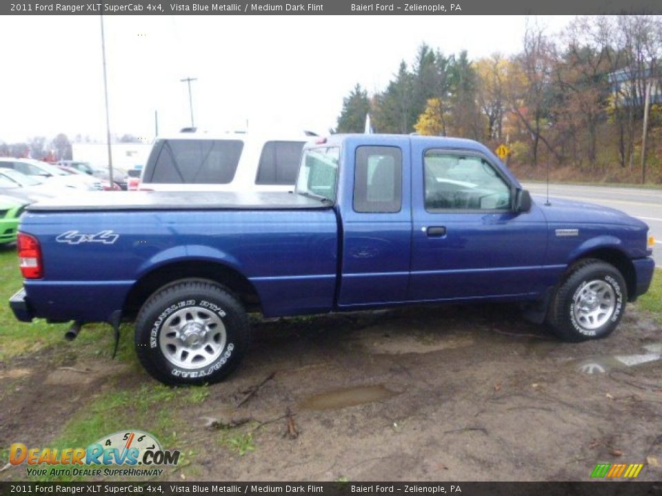 2011 Ford Ranger XLT SuperCab 4x4 Vista Blue Metallic / Medium Dark Flint Photo #2