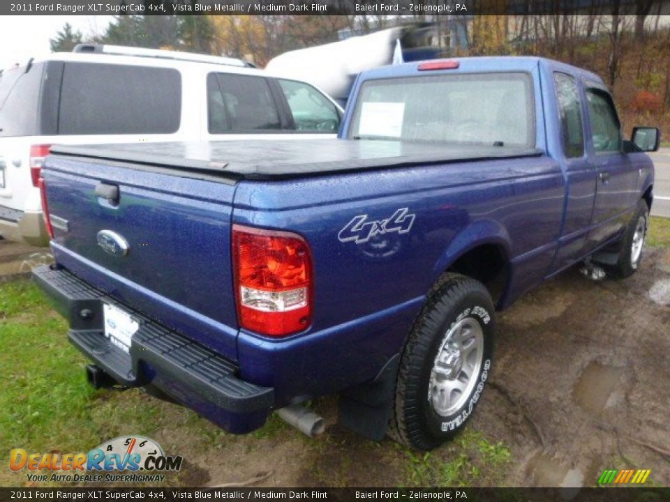2011 Ford Ranger XLT SuperCab 4x4 Vista Blue Metallic / Medium Dark Flint Photo #3