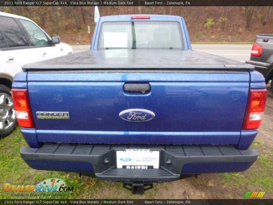 2011 Ford Ranger XLT SuperCab 4x4 Vista Blue Metallic / Medium Dark Flint Photo #4