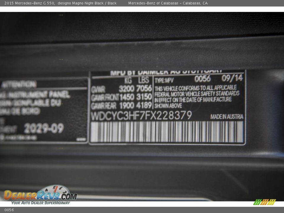 Mercedes-Benz Color Code 0056 designo Magno Night Black