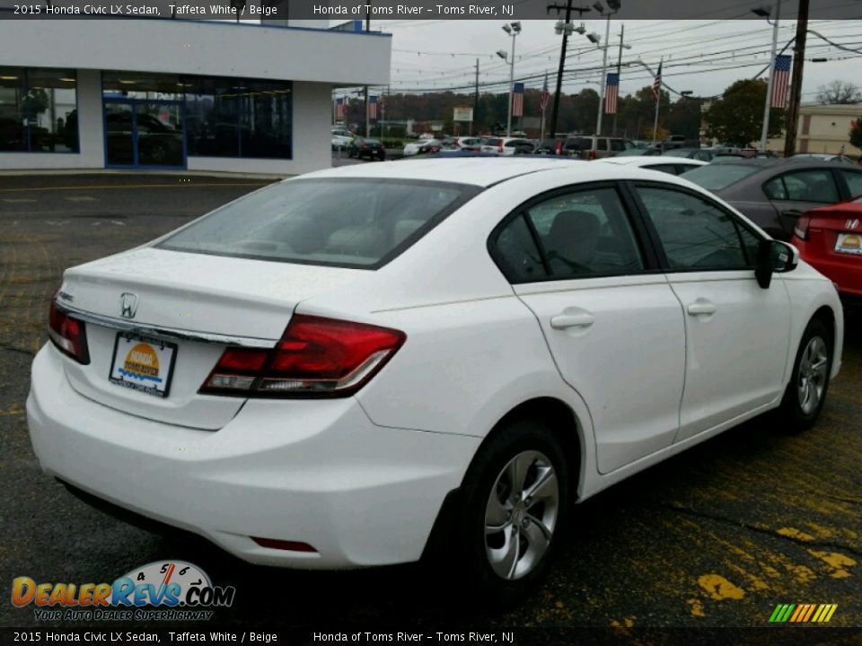2015 Honda Civic LX Sedan Taffeta White / Beige Photo #2
