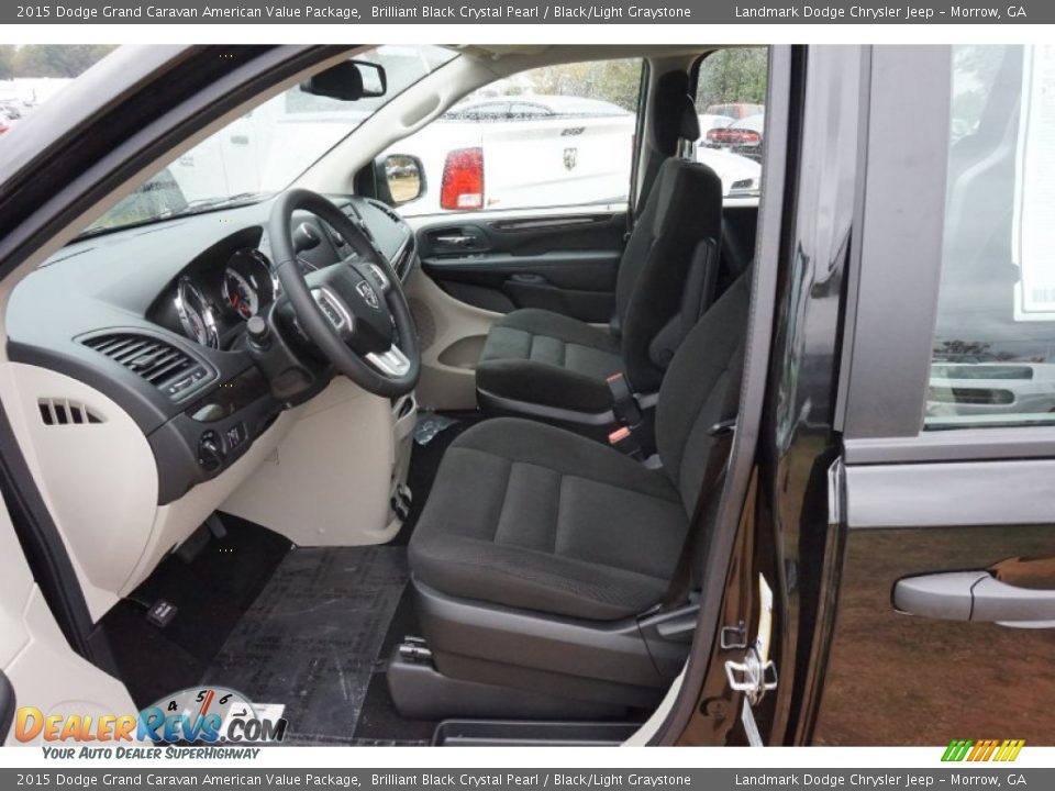 Black/Light Graystone Interior - 2015 Dodge Grand Caravan American Value Package Photo #6