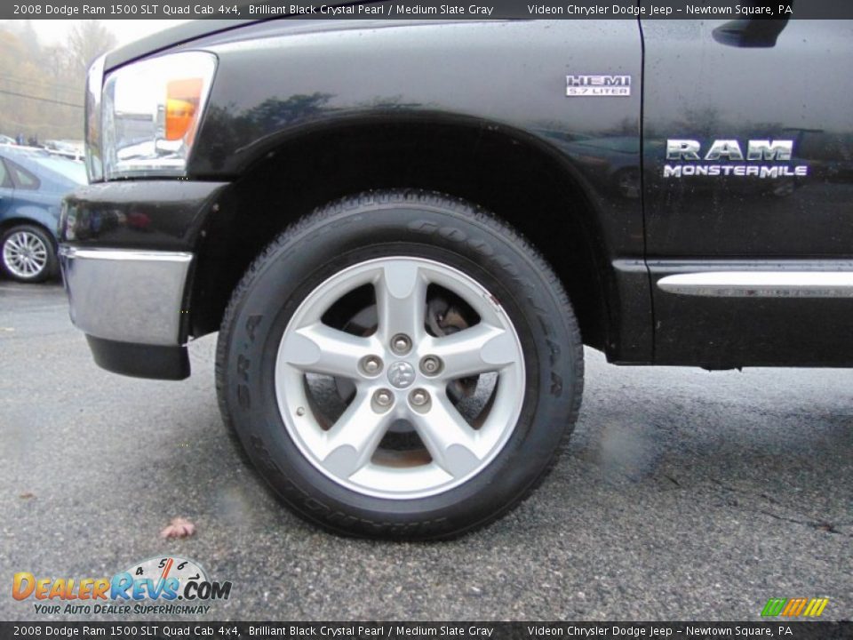 2008 Dodge Ram 1500 SLT Quad Cab 4x4 Brilliant Black Crystal Pearl / Medium Slate Gray Photo #11