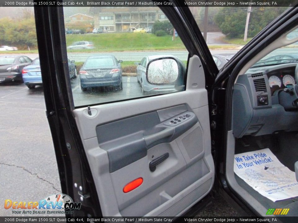 2008 Dodge Ram 1500 SLT Quad Cab 4x4 Brilliant Black Crystal Pearl / Medium Slate Gray Photo #14