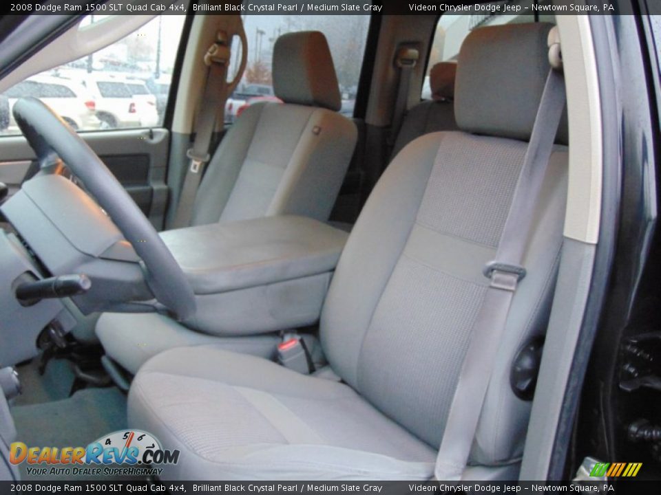 2008 Dodge Ram 1500 SLT Quad Cab 4x4 Brilliant Black Crystal Pearl / Medium Slate Gray Photo #16
