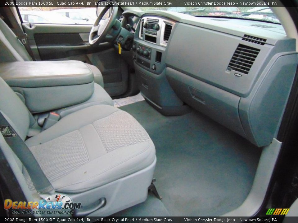 2008 Dodge Ram 1500 SLT Quad Cab 4x4 Brilliant Black Crystal Pearl / Medium Slate Gray Photo #19