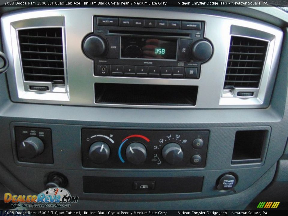 2008 Dodge Ram 1500 SLT Quad Cab 4x4 Brilliant Black Crystal Pearl / Medium Slate Gray Photo #24