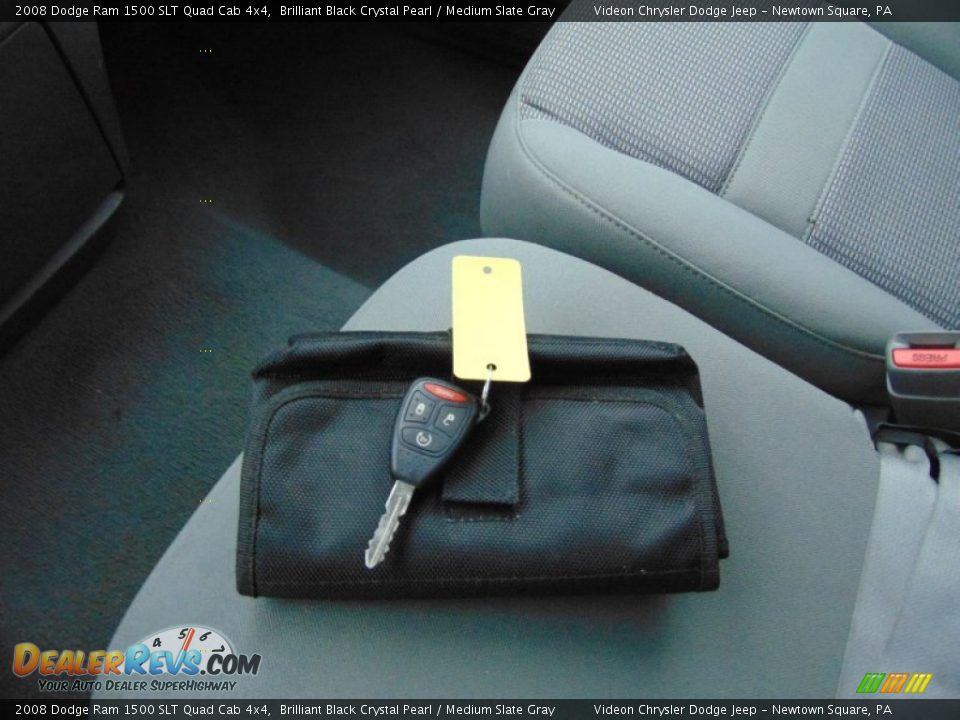 2008 Dodge Ram 1500 SLT Quad Cab 4x4 Brilliant Black Crystal Pearl / Medium Slate Gray Photo #29