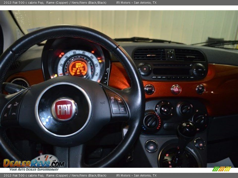 2013 Fiat 500 c cabrio Pop Rame (Copper) / Nero/Nero (Black/Black) Photo #12